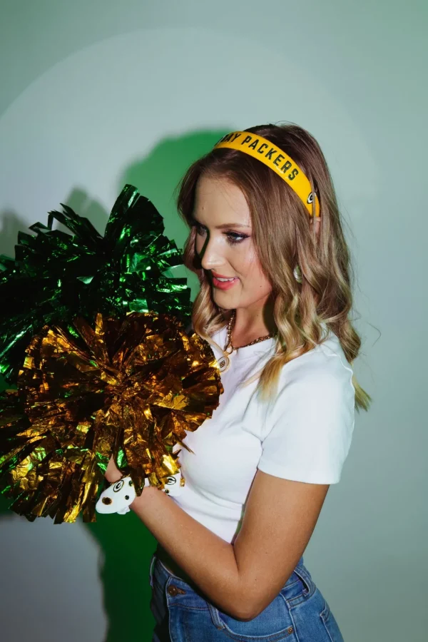 Green Bay Packers Thin Embroidered Headband-Brianna Cannon Hot
