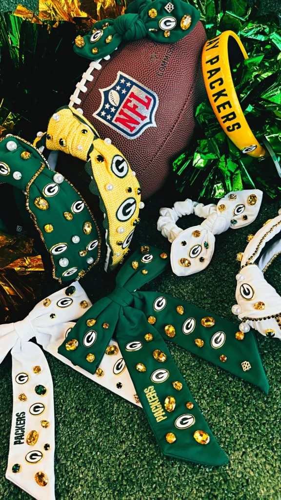 Green Bay Packers Thin Embroidered Headband-Brianna Cannon Hot