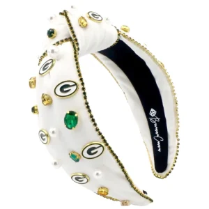 Green Bay Packers White Logo Headband-Brianna Cannon Outlet