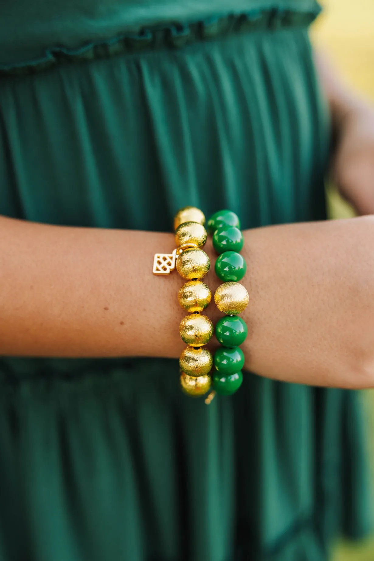 green_beaded_brianna_brac_1.webp Green Beaded Brianna Bracelet-Brianna Cannon Clearance