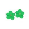 Green Flower Stud with Logo-Brianna Cannon Sale