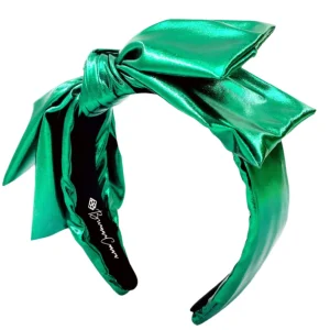 Green Metallic Side Bow Headband-Brianna Cannon Discount