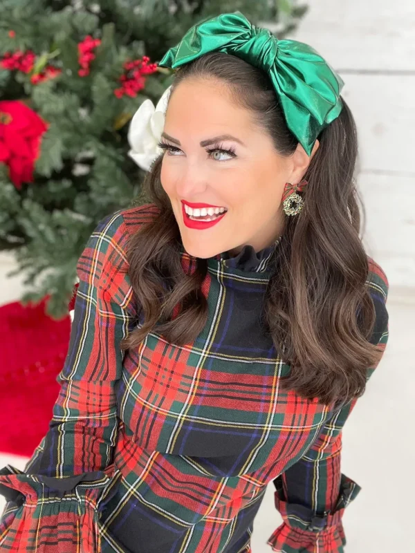 Green Metallic Side Bow Headband-Brianna Cannon Discount