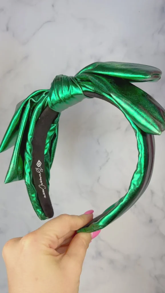 Green Metallic Side Bow Headband-Brianna Cannon Discount
