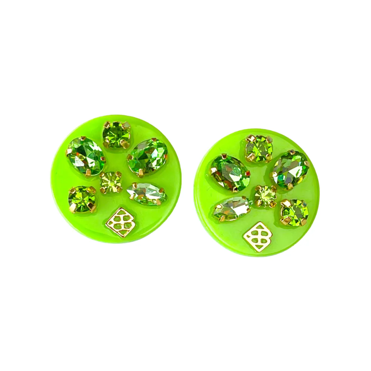 green_resin_dot_studs_wit_0.webp Green Resin Dot Studs with Green Crystals-Brianna Cannon Best