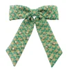 Green Scalloped Bow Barrette With Gold Beads-Brianna Cannon Online