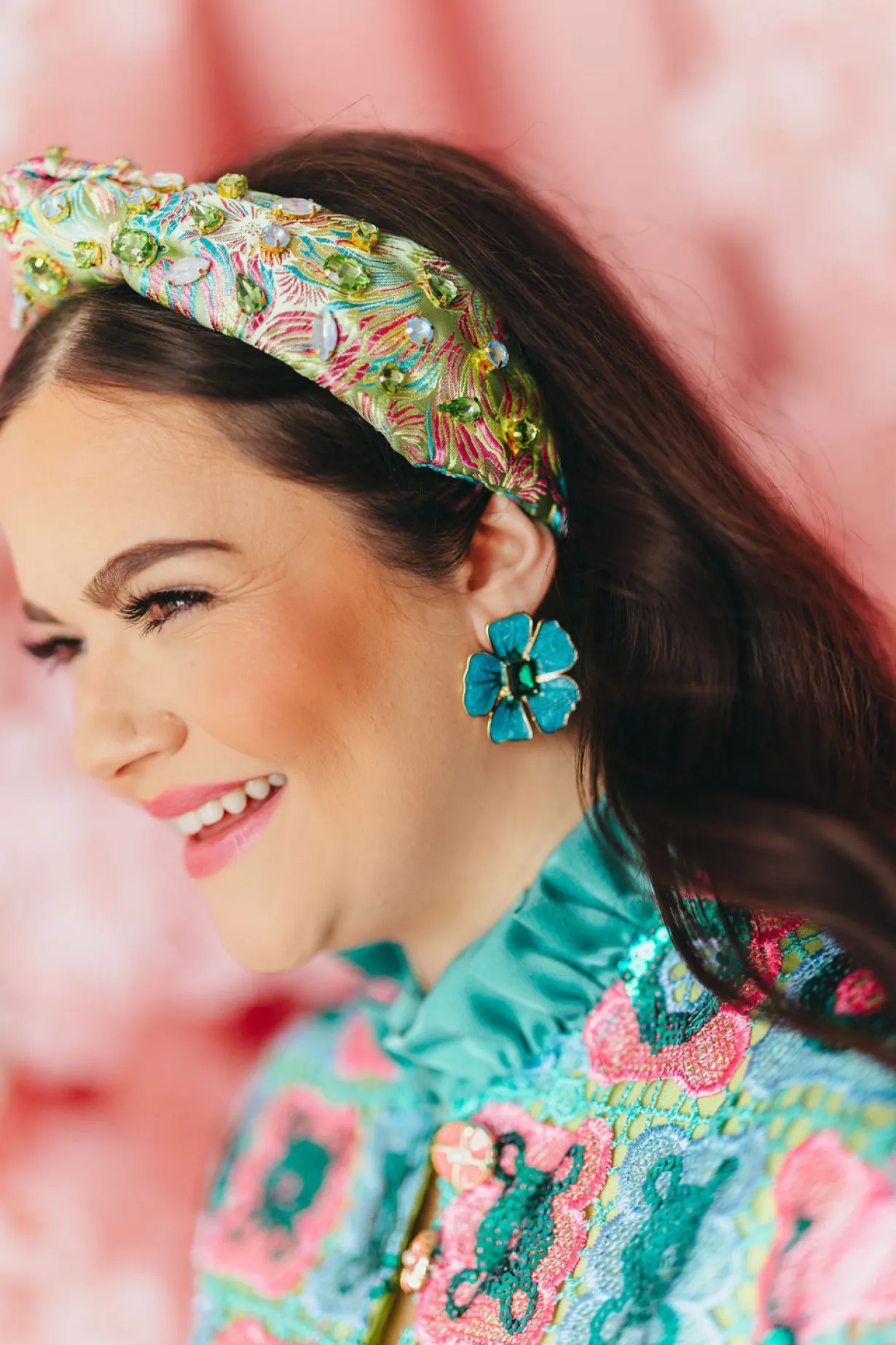 hand_painted_blue_and_gre_1.webp Hand Painted Blue and Green Hibiscus Earring-Brianna Cannon Sale