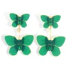 Hand Painted Butterfly Earrings in Kelly Green-Brianna Cannon Hot