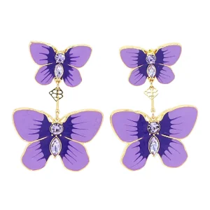 Hand Painted Butterfly Earrings in Purple-Brianna Cannon Fashion