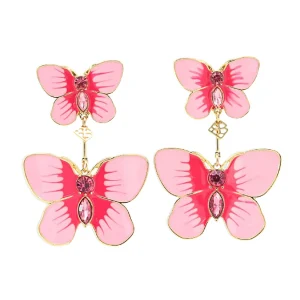 Hand Painted Butterfly Earrings in Pink-Brianna Cannon Sale