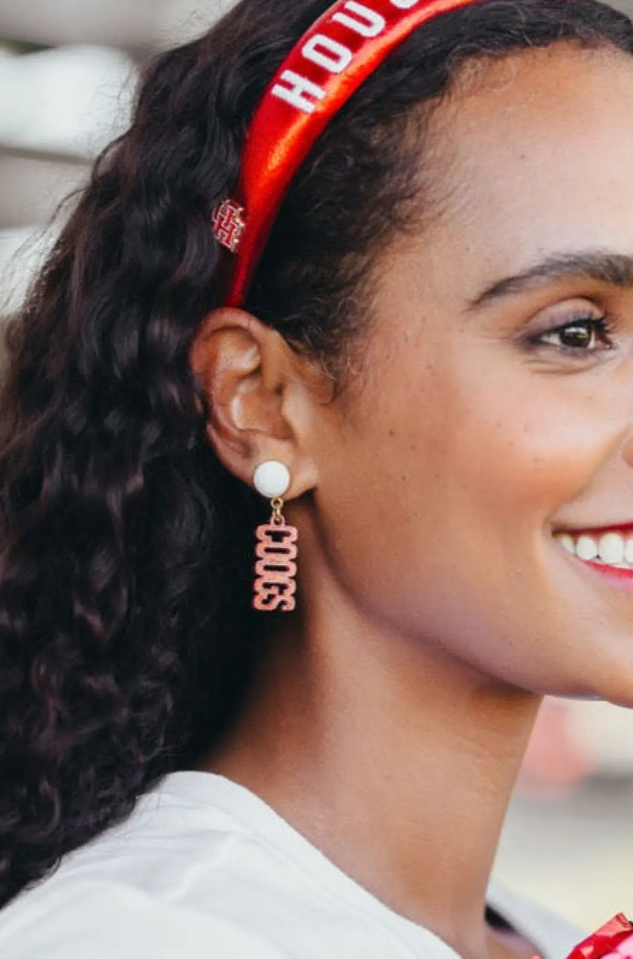houston_mini_red_glitter__2.webp Houston Mini Red Glitter COOGS Earrings-Brianna Cannon Online
