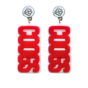 Houston Red & White COOGS Earrings-Brianna Cannon Best