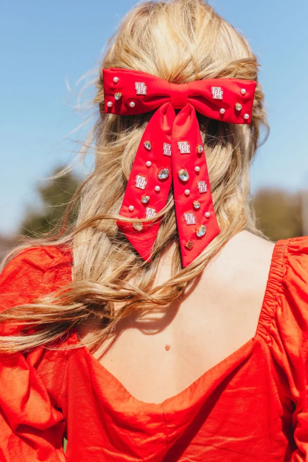 Houston Red Bow Barrette-Brianna Cannon Clearance