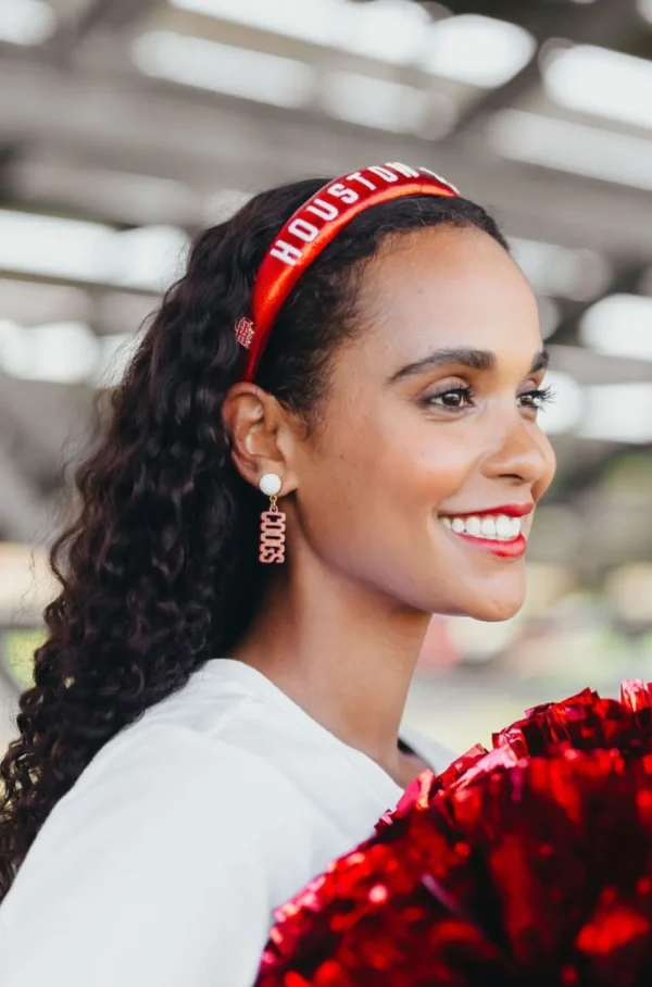 Houston Red Thin Embroidered Headband-Brianna Cannon Discount