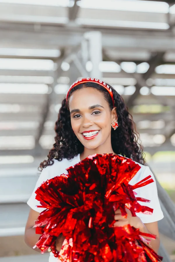 Houston Red Thin Embroidered Headband-Brianna Cannon Discount