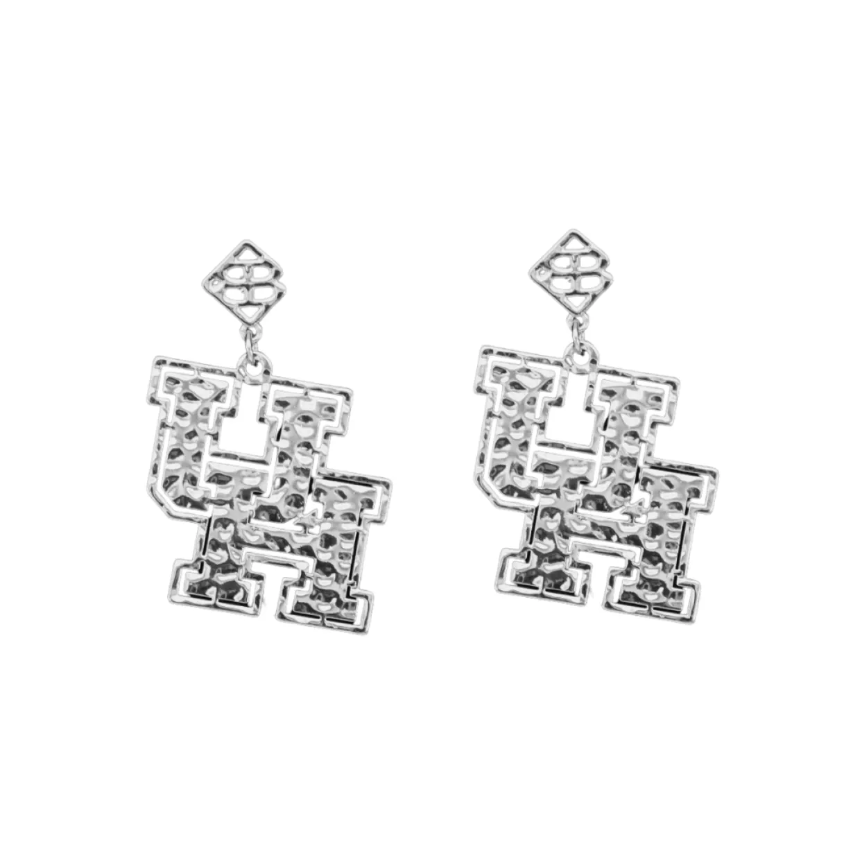 houston_silver_logo_earri_0.webp Houston Silver Logo Earring with BC Logo-Brianna Cannon Best