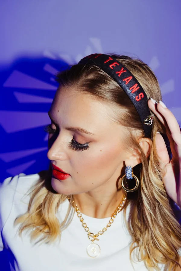 Houston Texans Thin Embroidered Headband-Brianna Cannon Clearance