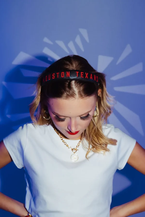 Houston Texans Thin Embroidered Headband-Brianna Cannon Clearance