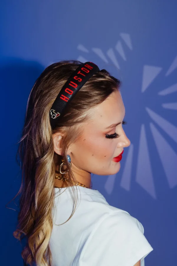 Houston Texans Thin Embroidered Headband-Brianna Cannon Clearance