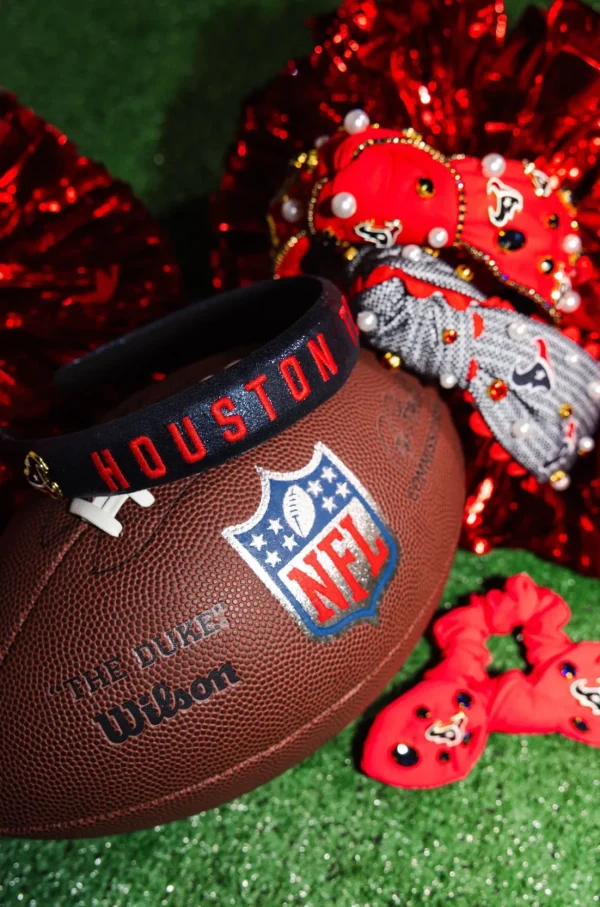 Houston Texans Thin Embroidered Headband-Brianna Cannon Clearance