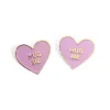 HUG ME Purple Conversation Heart Enamel Studs-Brianna Cannon Discount