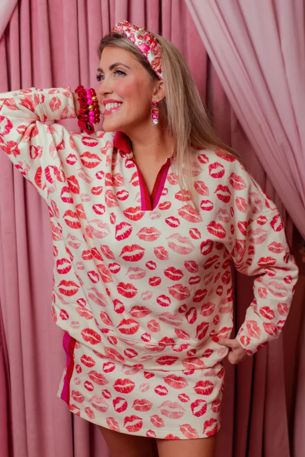 Hugs & Kisses Lips Sweatshirt-Brianna Cannon Sale