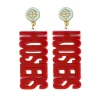 Indiana Crimson & White HOOSIERS Earrings-Brianna Cannon Clearance