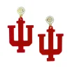 Indiana Crimson Logo Earrings-Brianna Cannon Discount