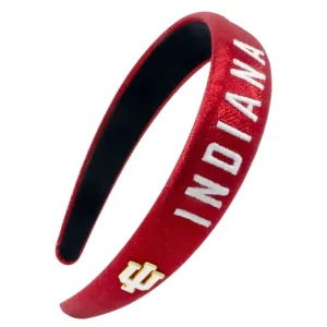 Indiana Crimson Thin Embroidered Headband-Brianna Cannon Fashion