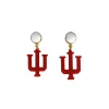Indiana Mini Crimson Logo Earrings-Brianna Cannon Discount