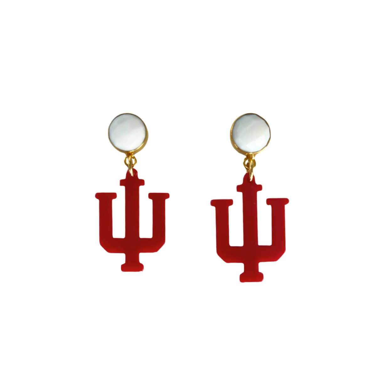 indiana_mini_crimson_logo_0.webp Indiana Mini Crimson Logo Earrings-Brianna Cannon Discount