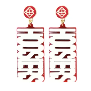 Indiana White and Crimson HOOSIERS Earrings-Brianna Cannon Clearance
