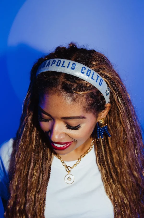 Indianapolis Colts Thin Embroidered Headband-Brianna Cannon New