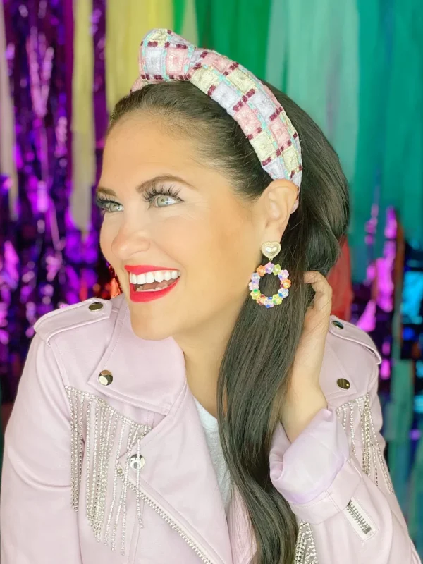 Iridescent Flower Hoop Earrings-Brianna Cannon Best