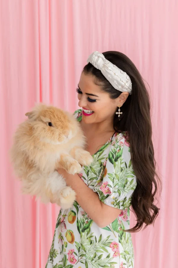 Ivory Brocade Headband with Pearl Crosses-Brianna Cannon Best