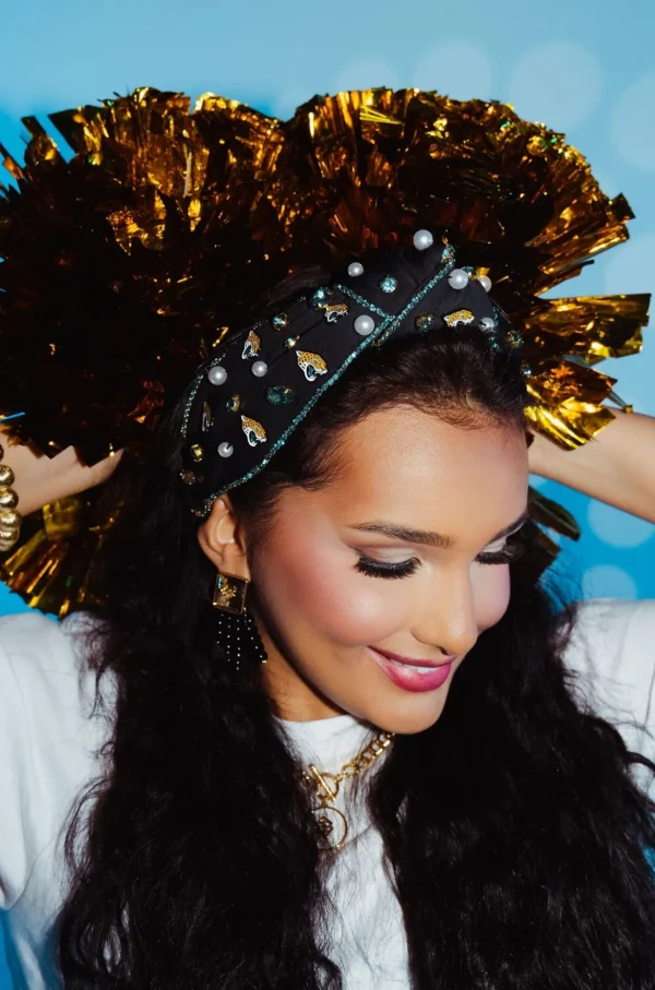 Jacksonville Jaguars Black Logo Headband-Brianna Cannon Fashion
