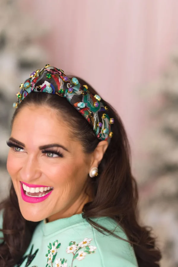 Jeweled Tapestry Floral Headband-Brianna Cannon New