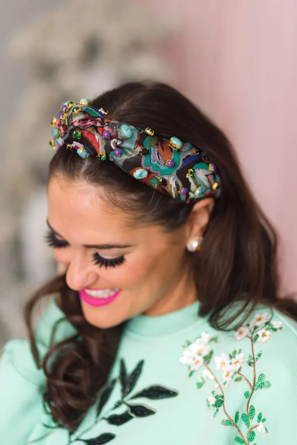 Jeweled Tapestry Floral Headband-Brianna Cannon New