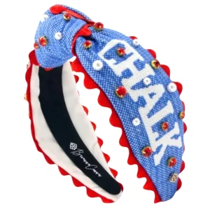Kansas Adult Size ROCK CHALK Cross Stitch Headband-Brianna Cannon Outlet