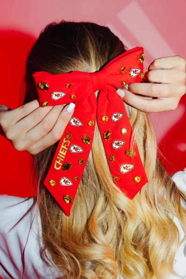 Kansas City Chiefs Red Bow Barrette-Brianna Cannon New
