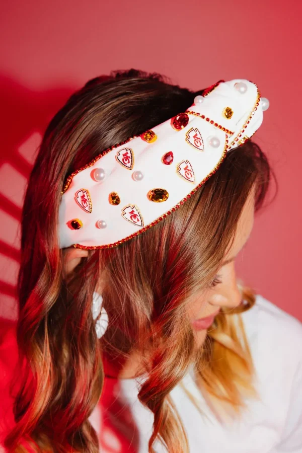 Kansas City Chiefs White Logo Headband-Brianna Cannon Hot
