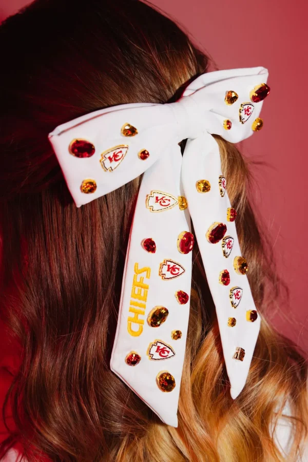 Kansas City Chiefs White Bow Barrette-Brianna Cannon Fashion
