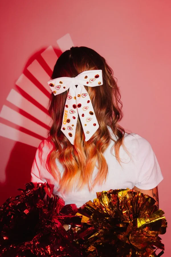 Kansas City Chiefs White Bow Barrette-Brianna Cannon Fashion