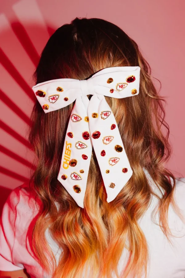 Kansas City Chiefs White Bow Barrette-Brianna Cannon Fashion