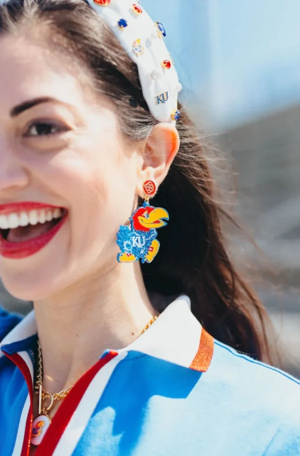 Kansas Jayhawk Logo Earrings-Brianna Cannon Hot