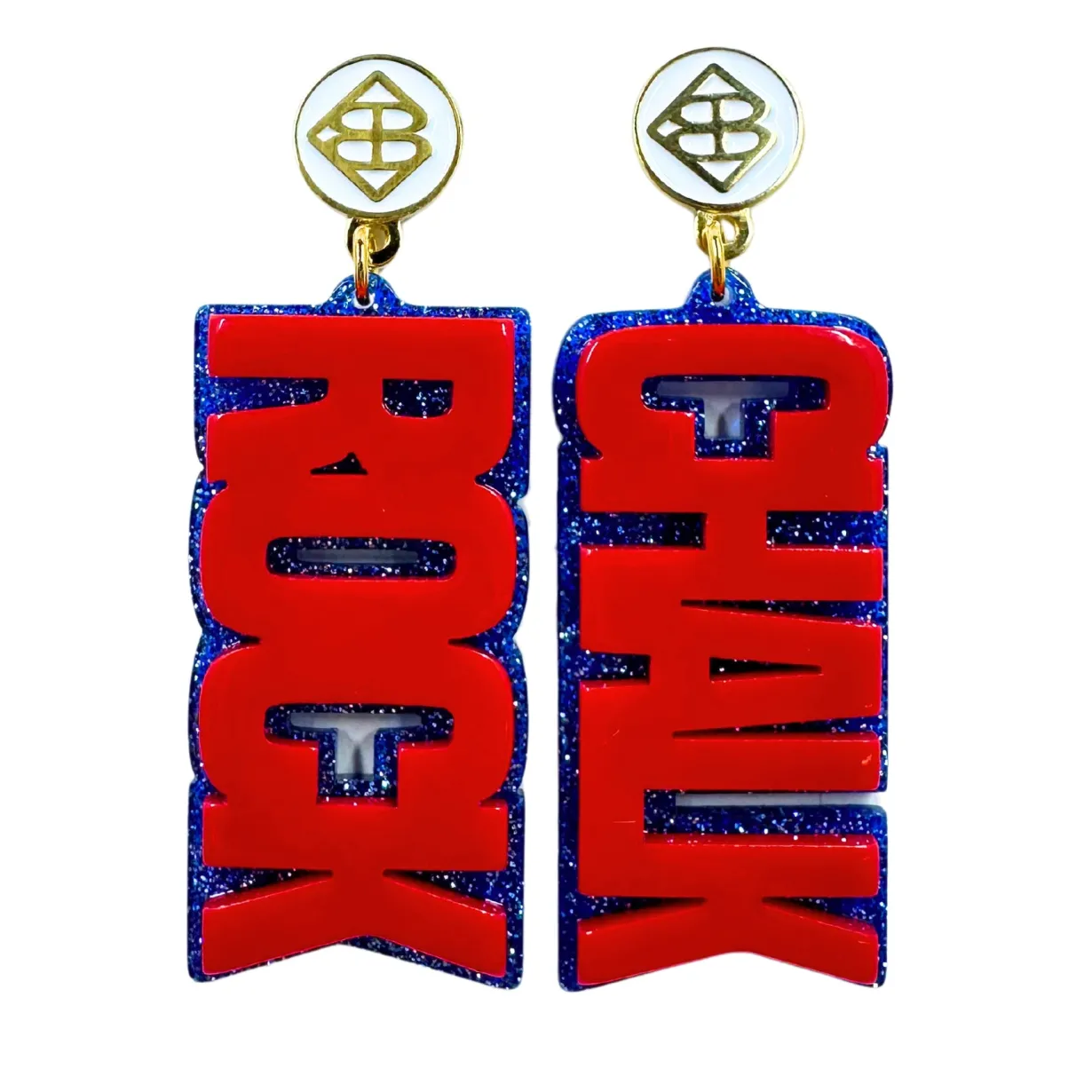 kansas_red_and_blue_rock__0.webp Kansas Red and Blue ROCK CHALK Earrings-Brianna Cannon Clearance