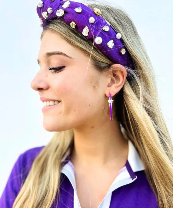 Kansas State Logo Hoop Earrings-Brianna Cannon Outlet