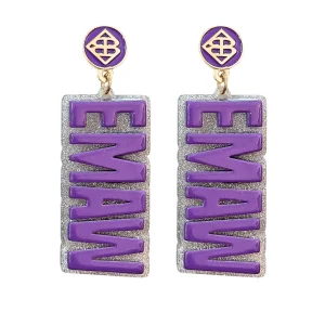 Kansas State Purple EMAW Earrings-Brianna Cannon Outlet