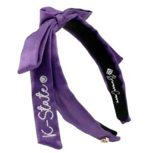 Kansas State Purple Thin Embroidered Ribbon Bow Headband-Brianna Cannon Fashion