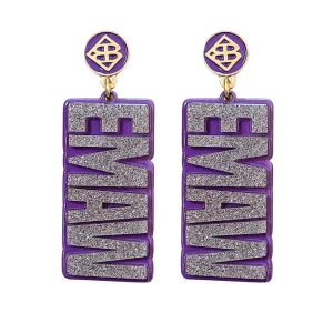 Kansas State Silver EMAW Earrings-Brianna Cannon Fashion